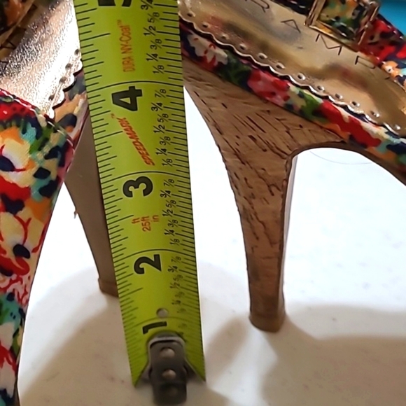 Rampage "Grayson" floral opentoe platform heels with Navy bow size 10 - Picture 13 of 13